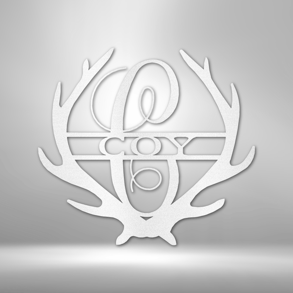 Antler Monogram Name Personalized - Steel Sign - Throttle Society